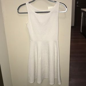 Open Back White Skater Dress
